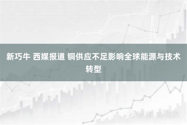 新巧牛 西媒报道 铜供应不足影响全球能源与技术转型